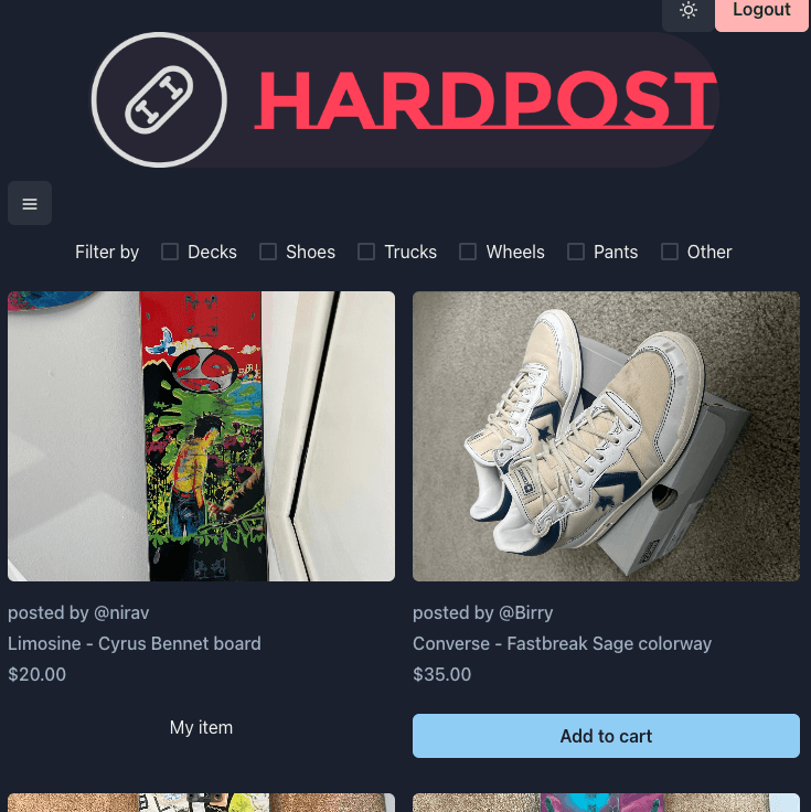 Hardpost landing page image